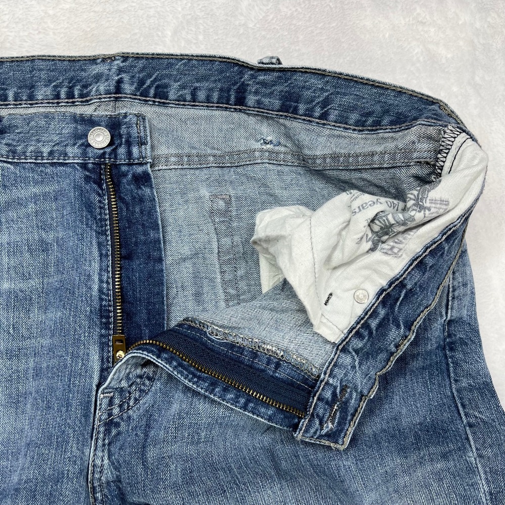 Levi's Straight Jeans Men's Blue Denim Mid Rise Pockets Classic Zip Fly - 38X30 - Picture 10 of 15